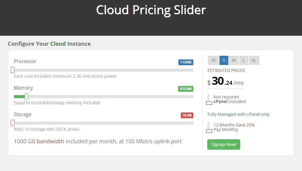 Cloud bootstrap price range slider