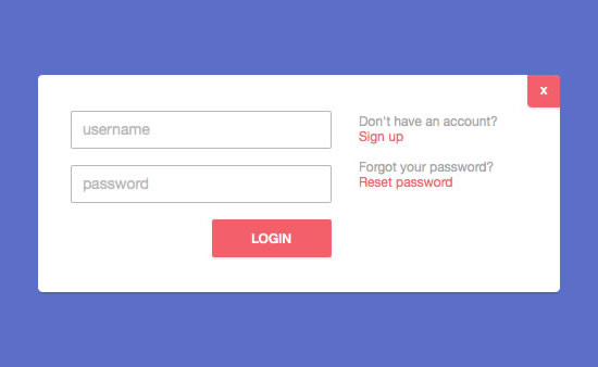 Login Modal Interface