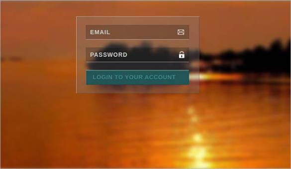 White Transparent HTML Login Form Template