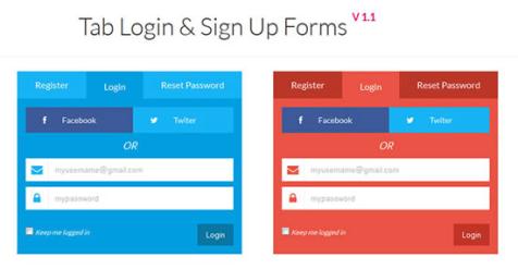 Tab Login & Sign Up Forms