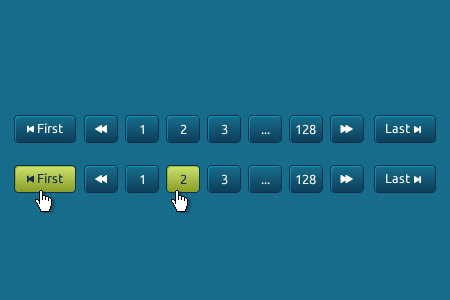 Blue and Green Pagination PSD Design