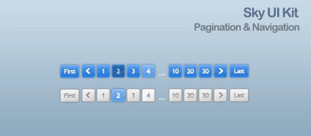 Sky UI Kit Clean Pagination PSD