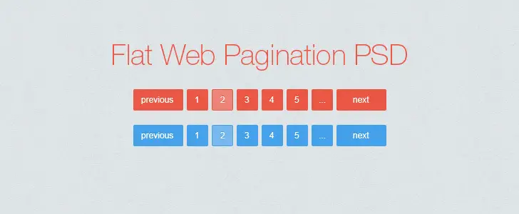 Flat Web Pagination PSD