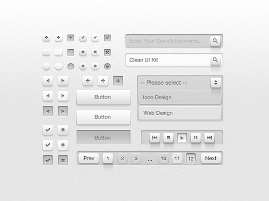 Clean UI Pagination PSD Kit