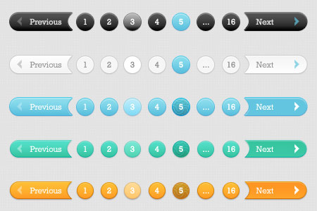 Awesome 5 Pagination Styles PSD