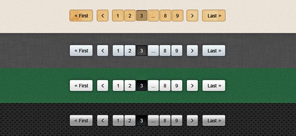 Five Free Pagination PSD Buttons