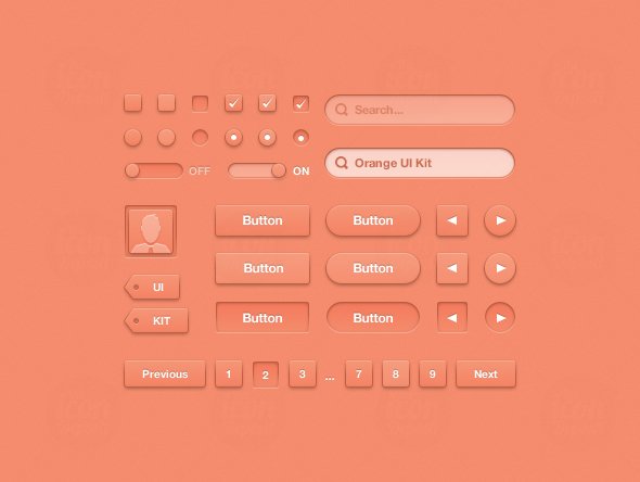 Orange Pagination UI Kit