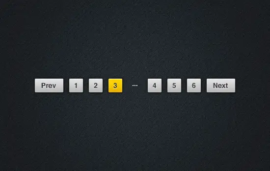 Grey and Yellow Pagination PSD