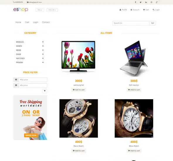 E-Shop Ecommerce CMS