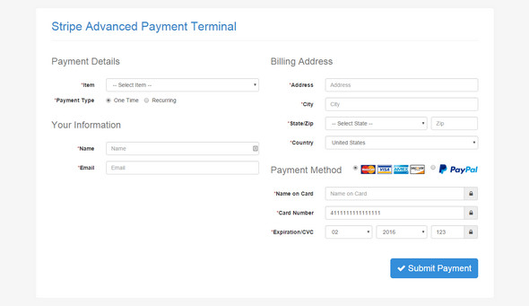 Stripe Advanced Payment Terminal Cart