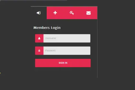 Zi-4 Tabbed Login Form