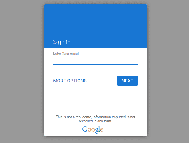 Login Form Like Google