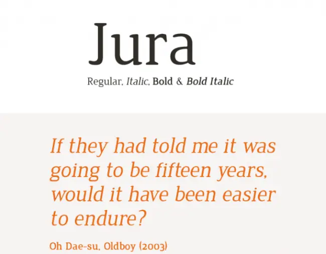 Jura Elegant Medical Font