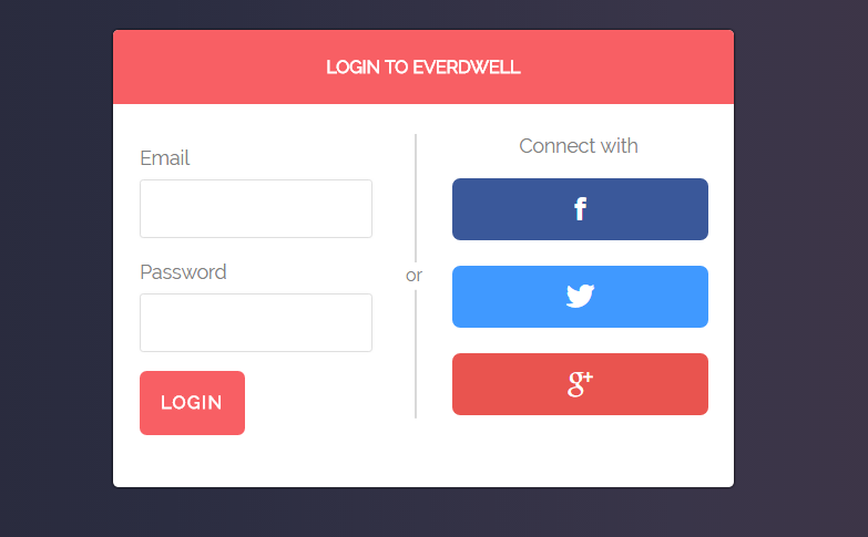 Login Form To Ever Dwell