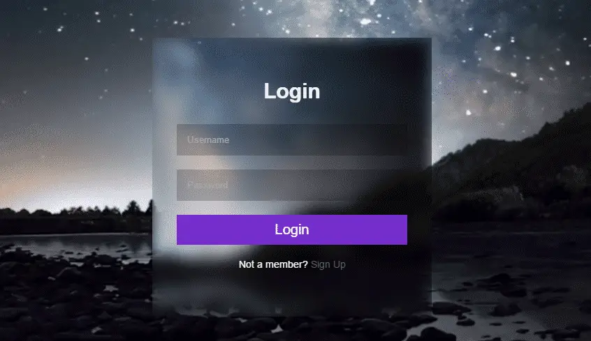 Login Form With Blurred Video Background