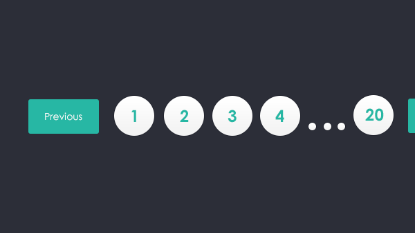 Flat Pagination UI Design