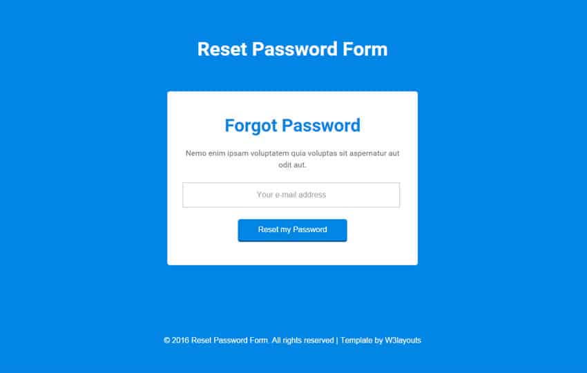 Responsive Forgot Password UI Design