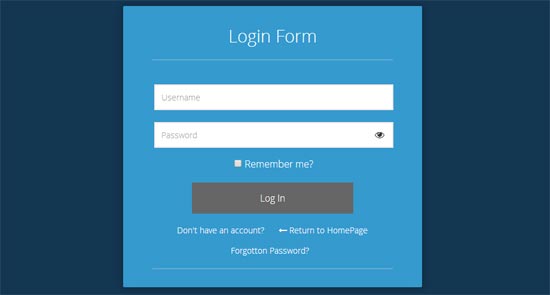 Login/Registration/Forgot Password Templates