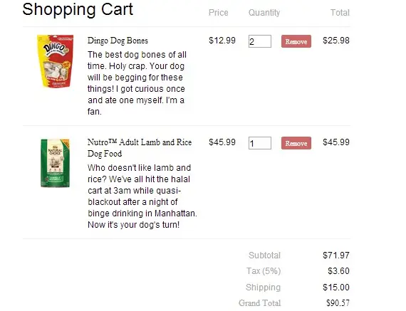 Responsive Shopping Cart