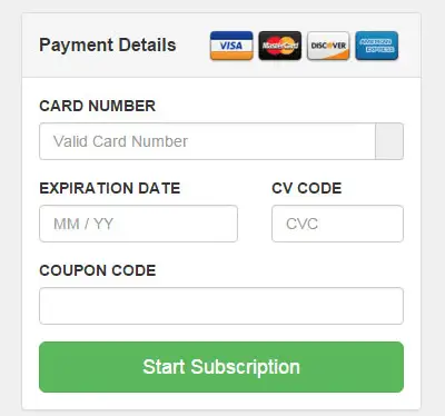 Simple Payment Form Using Bootstrap