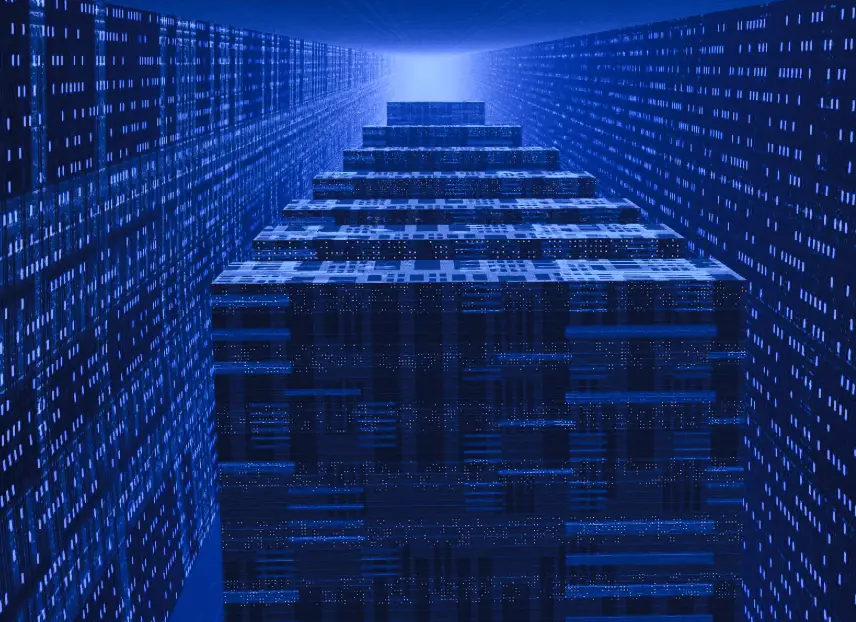 Blue Server Room HD Wallpaper