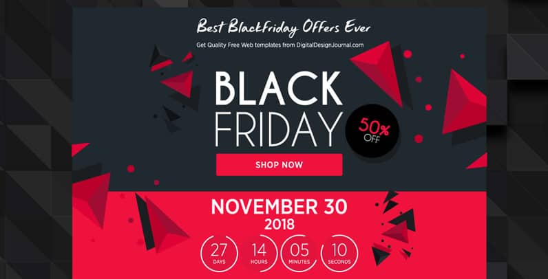 Free Black Friday Landing Page Template HTML & PSD