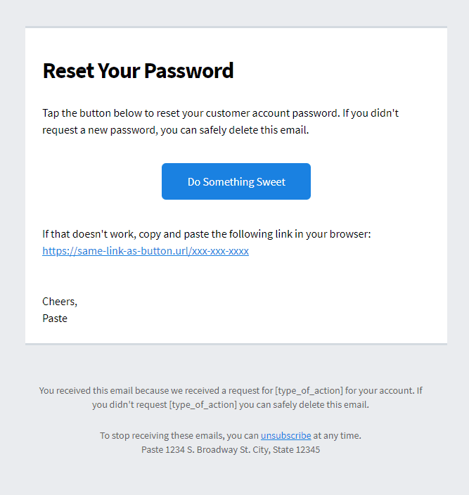 Simple  Reset Your Password Template