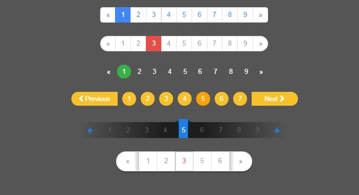 Flat Design Pagination Css3