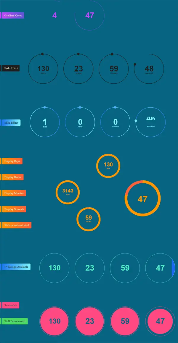 jCircle Countdown Timer jQuery