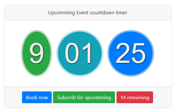 Bootstrap 4 Countdown Timer