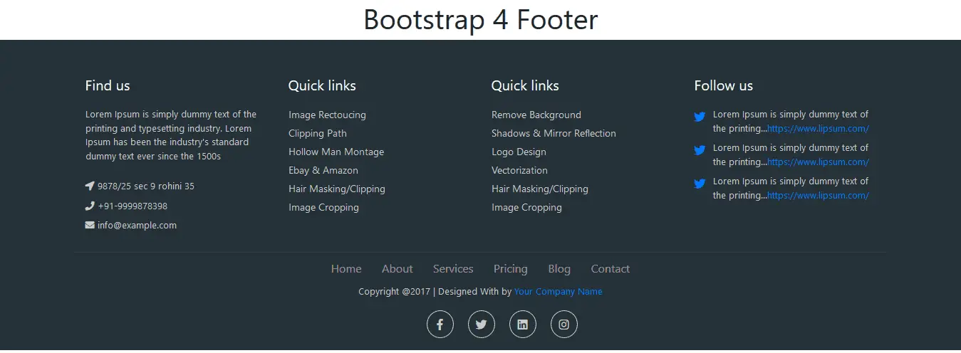 60 Free Responsive Footer Html Templates Digital Design Journal