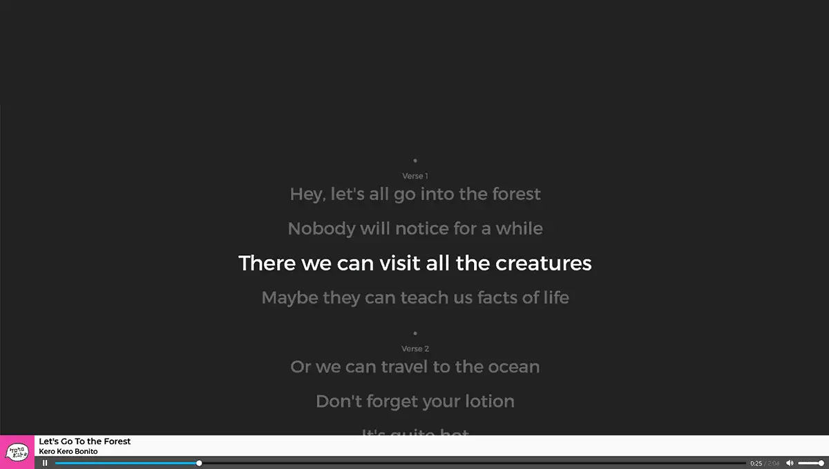 Lyrics Player HTML5 Audio Player Multiple Tracks