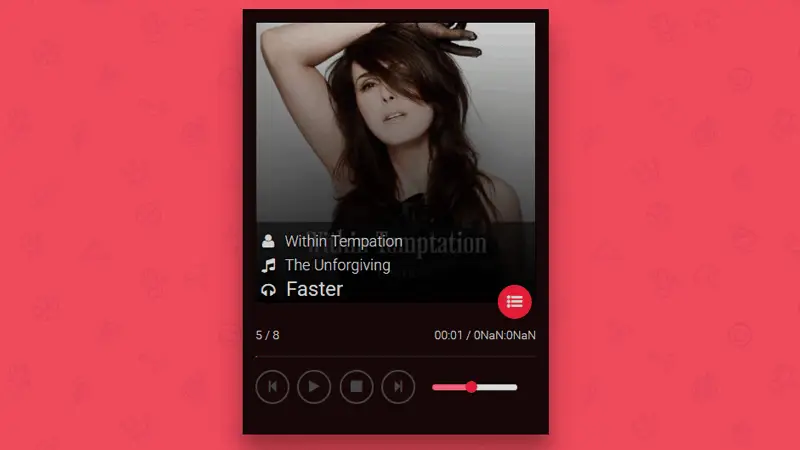 Material Music Player With Playlist Jquery