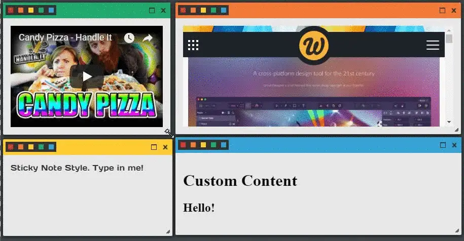 Resizable Content Panes HTML & CSS