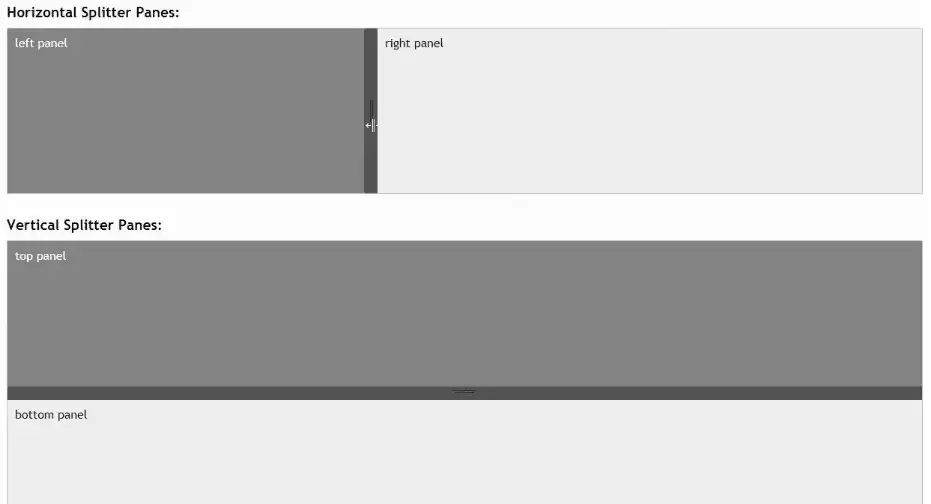 jQuery Resizable Splitter Panel