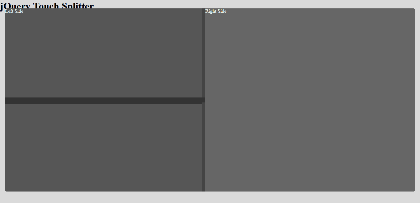 Touch Splitter Plugin With jQuery