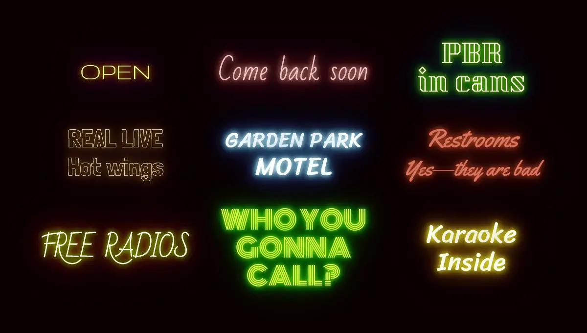 Neon text shadow Effect