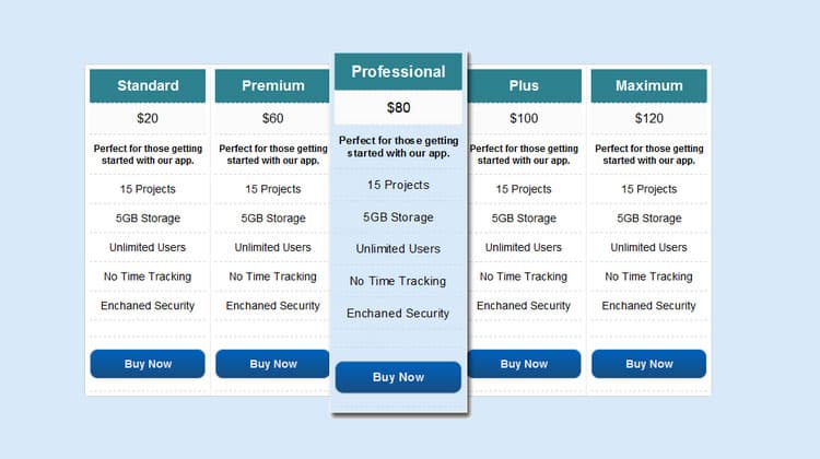 Free-CSS3-Pricing-Table-With-Html