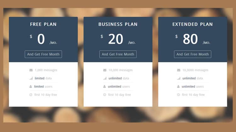 Free-Responsive-Pricing-Table