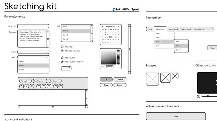 Free-Sketching-Wireframing-Kit