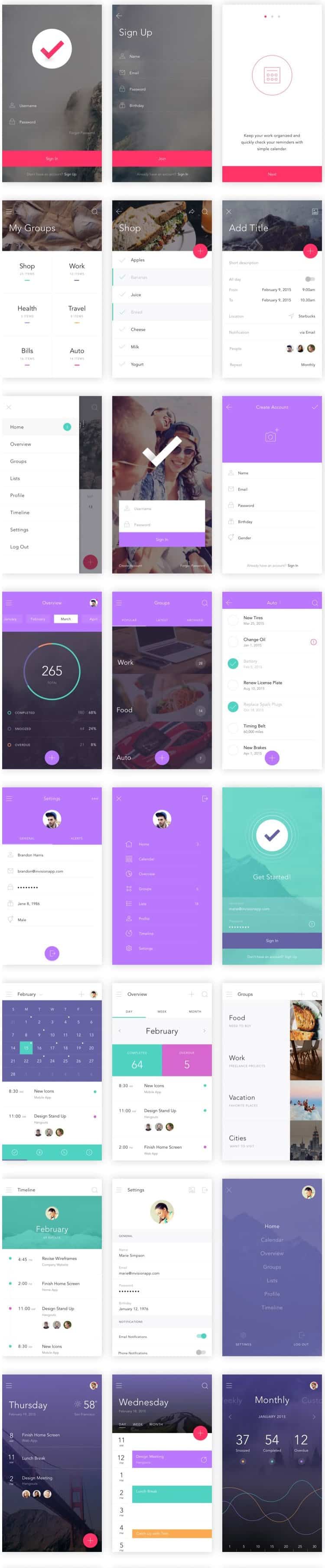 DO – Free App UI Kit (PSD, Sketch)