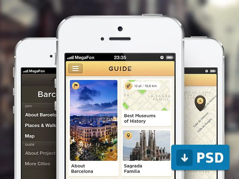 Guide App Free PSD Design Inspiration