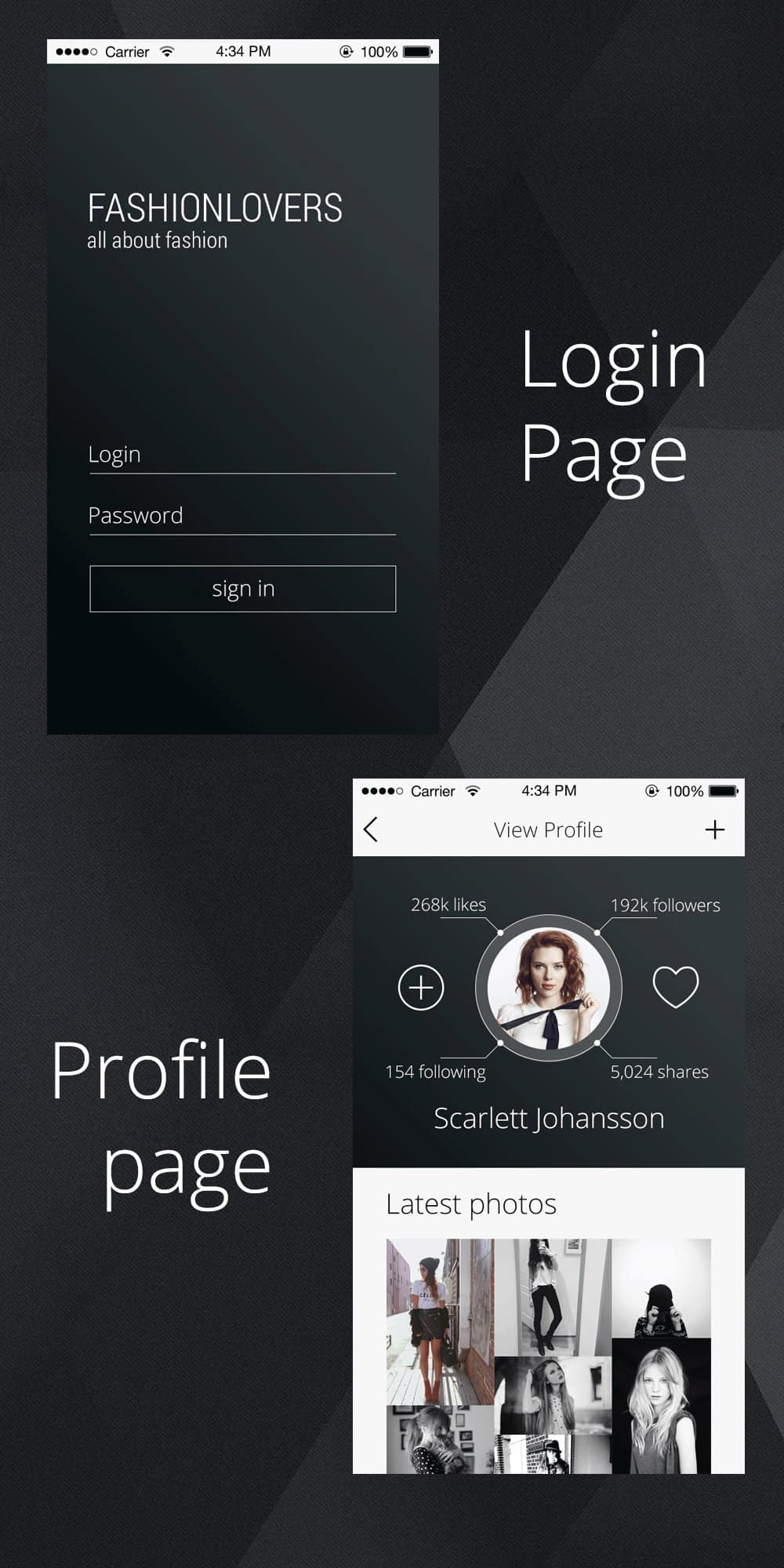 Profile Page PSD for an iPhone App