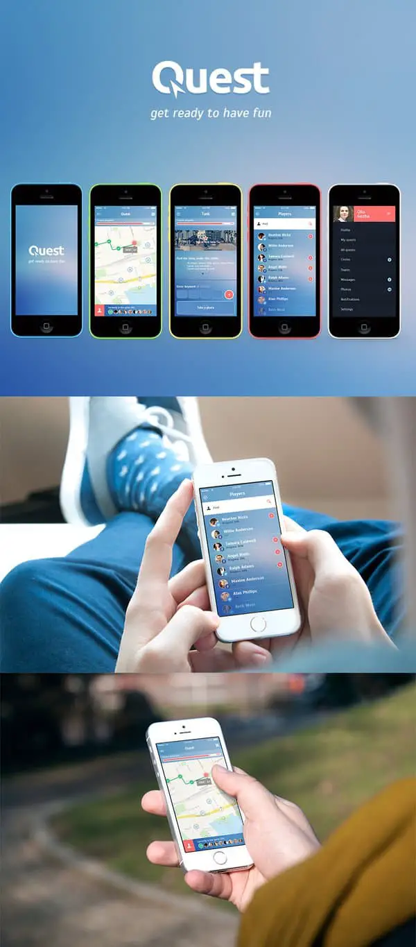 Quest – Free iOS7 App PSD