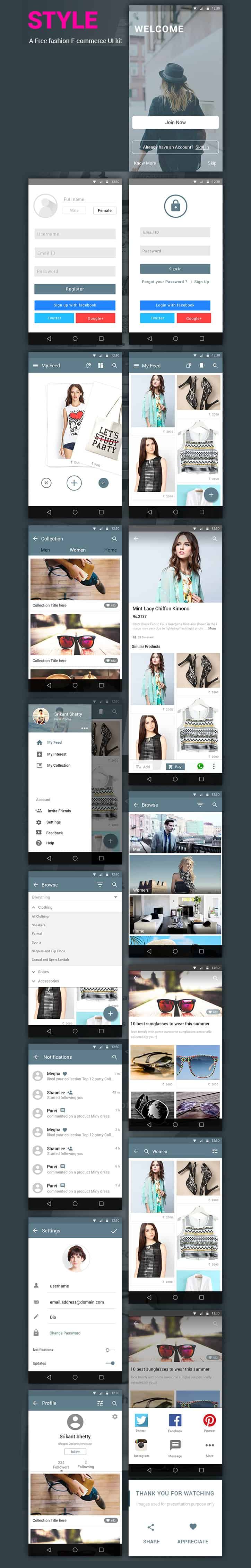 Style – Free e-commerce App UI Kit