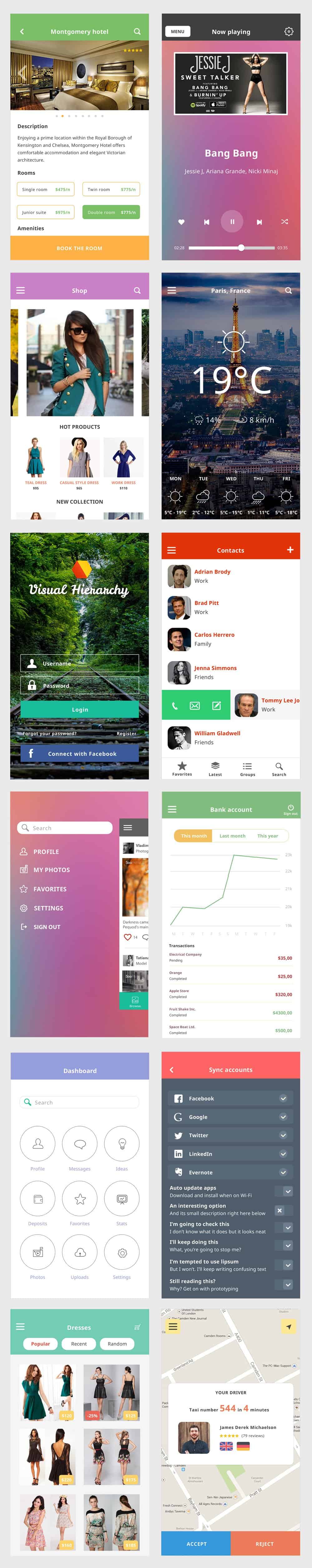 Ace iOS8 Mobile UI Kit PSD Design