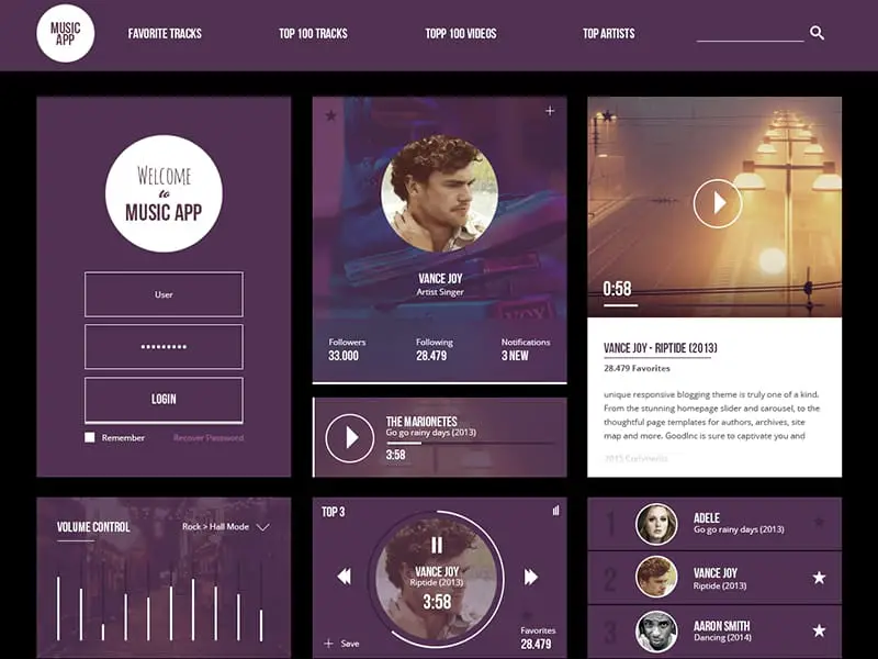 Free Music App UI Kit Design Tutorial