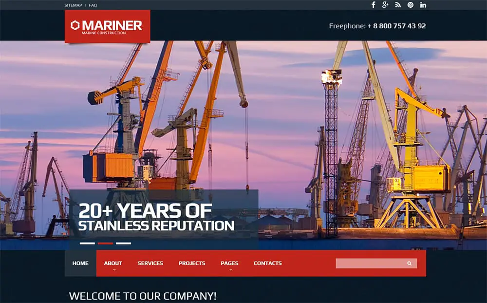 Mariner - Marine Construction HTML5 Theme