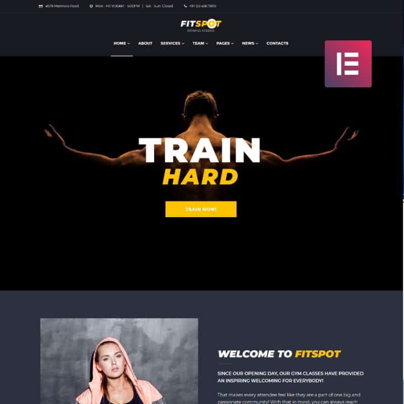 FitSpot - Fitness Studio Elementor WordPress Theme