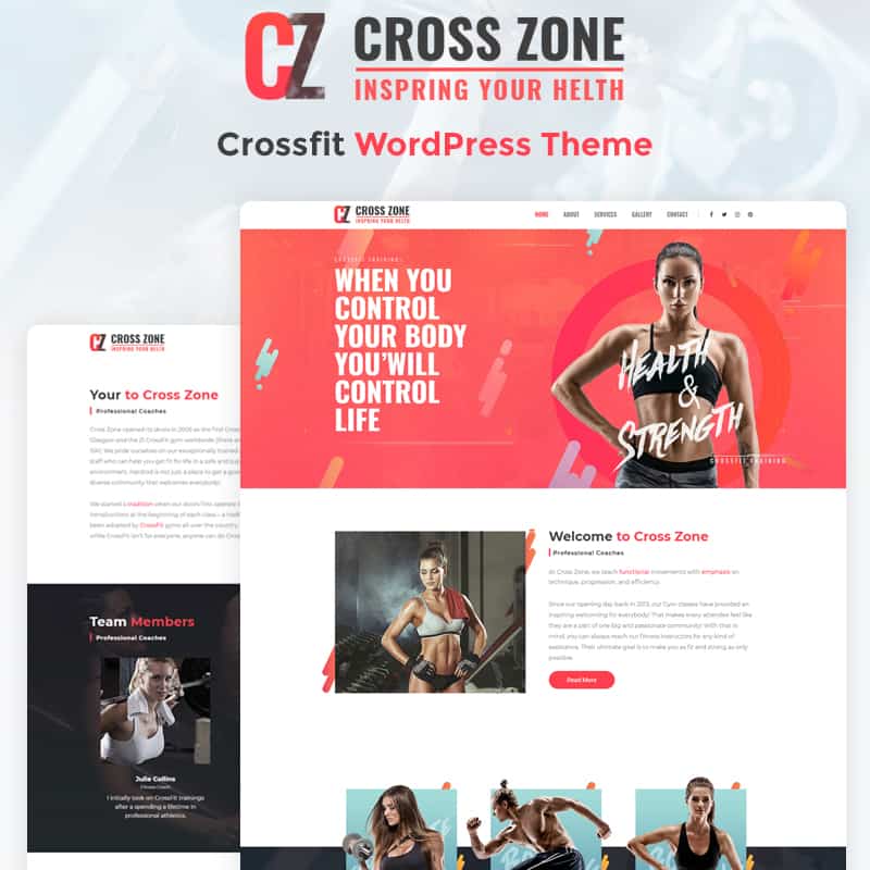 Cross Zone - Crossfit Studio Elementor WordPress Theme